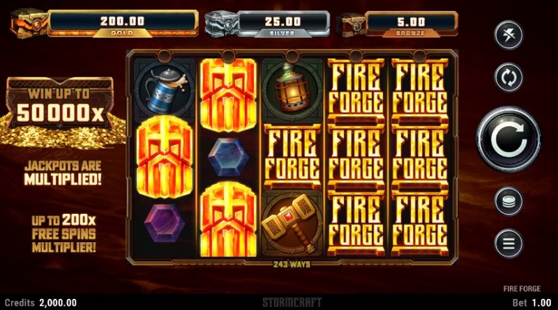 Fire Forge max bet and paylines